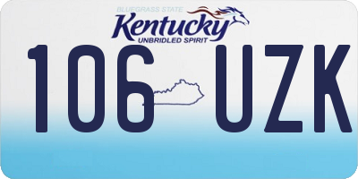 KY license plate 106UZK