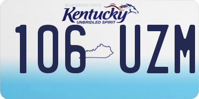 KY license plate 106UZM