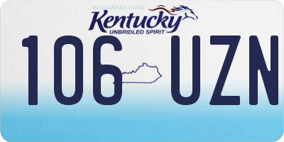 KY license plate 106UZN
