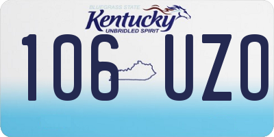 KY license plate 106UZO