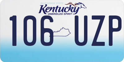 KY license plate 106UZP