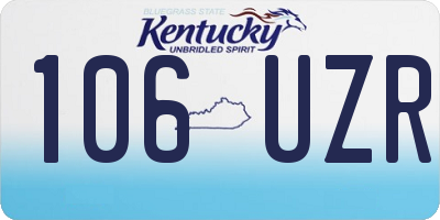 KY license plate 106UZR