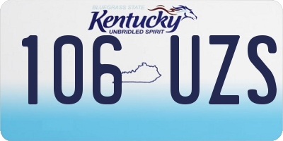 KY license plate 106UZS