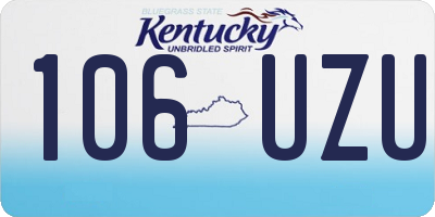 KY license plate 106UZU
