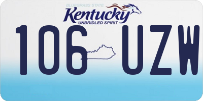 KY license plate 106UZW