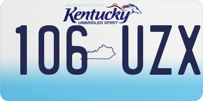 KY license plate 106UZX
