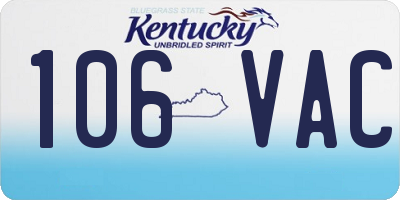 KY license plate 106VAC