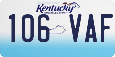 KY license plate 106VAF
