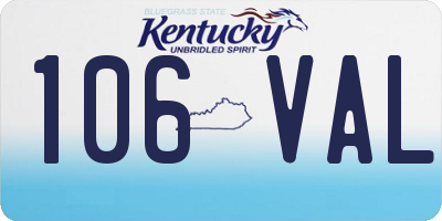 KY license plate 106VAL