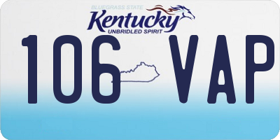 KY license plate 106VAP