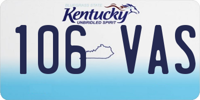 KY license plate 106VAS