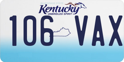 KY license plate 106VAX