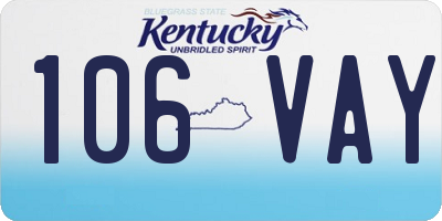 KY license plate 106VAY