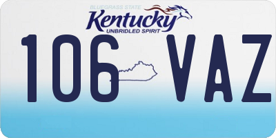 KY license plate 106VAZ