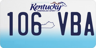KY license plate 106VBA