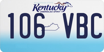 KY license plate 106VBC