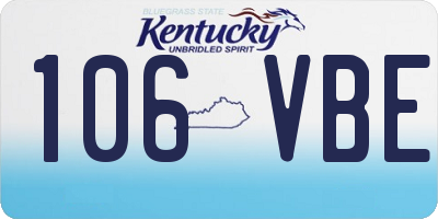 KY license plate 106VBE
