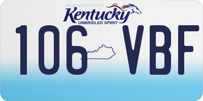 KY license plate 106VBF