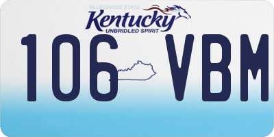KY license plate 106VBM