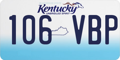 KY license plate 106VBP