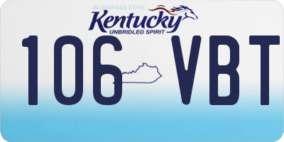 KY license plate 106VBT