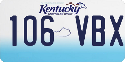 KY license plate 106VBX