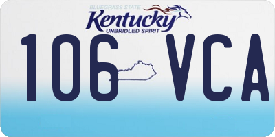 KY license plate 106VCA