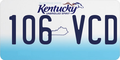 KY license plate 106VCD