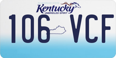 KY license plate 106VCF