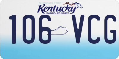 KY license plate 106VCG