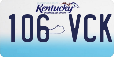 KY license plate 106VCK