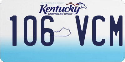 KY license plate 106VCM