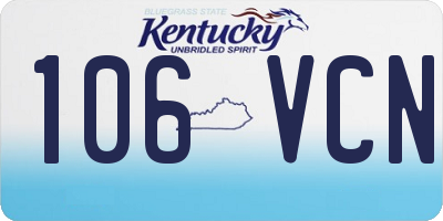 KY license plate 106VCN