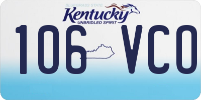 KY license plate 106VCO