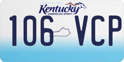 KY license plate 106VCP