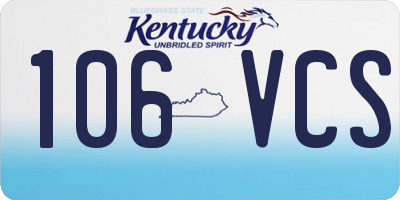 KY license plate 106VCS