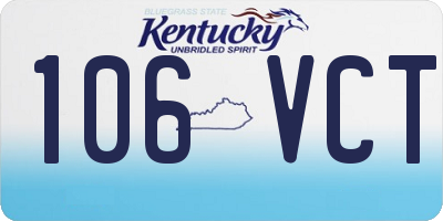 KY license plate 106VCT
