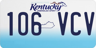KY license plate 106VCV