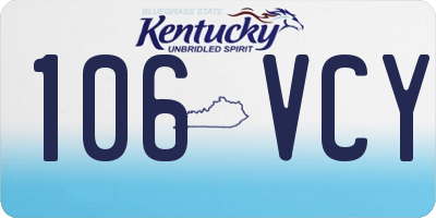 KY license plate 106VCY