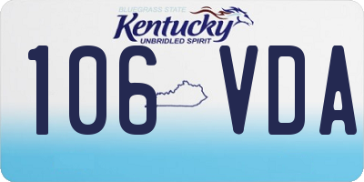 KY license plate 106VDA