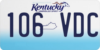 KY license plate 106VDC