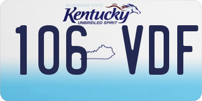 KY license plate 106VDF