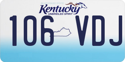 KY license plate 106VDJ