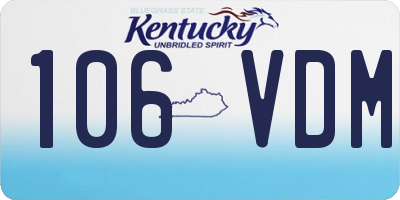 KY license plate 106VDM