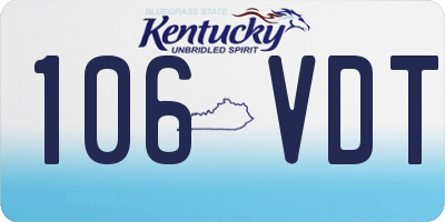 KY license plate 106VDT