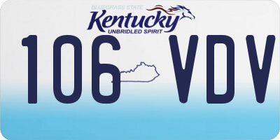 KY license plate 106VDV