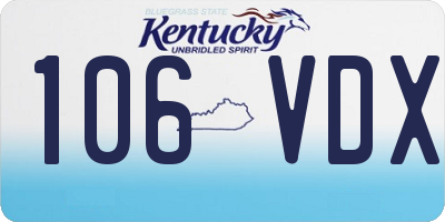 KY license plate 106VDX