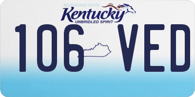 KY license plate 106VED