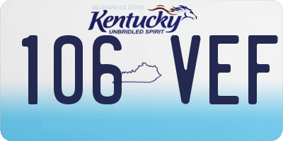 KY license plate 106VEF
