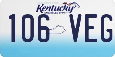 KY license plate 106VEG